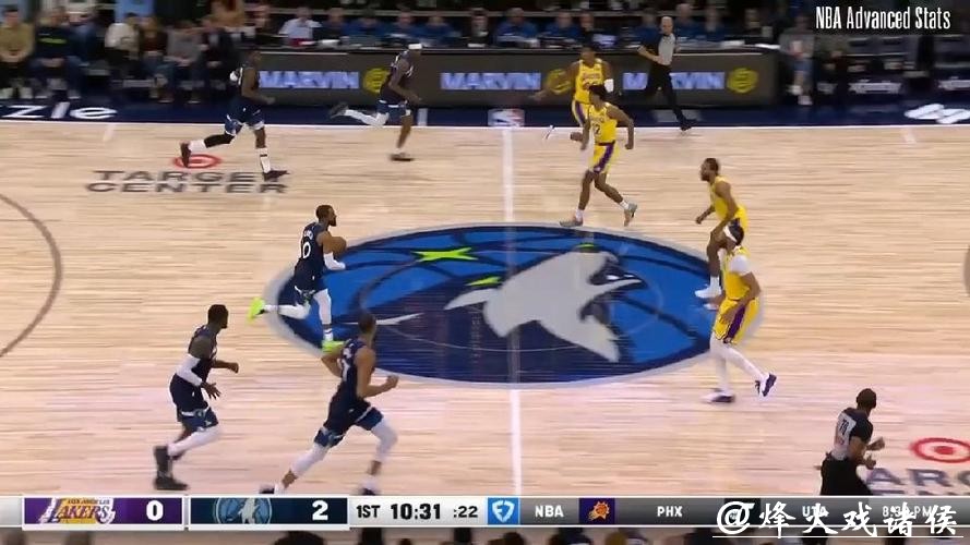 詹姆斯缺阵浓眉23+11拉塞尔5分 湖人负森林狼